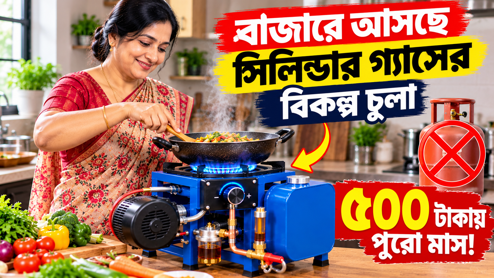 বাজারে আসছে সিলিন্ডার গ্যাসের বিকল্প চুলা: ৫০০ টাকায় পুরো মাস!
